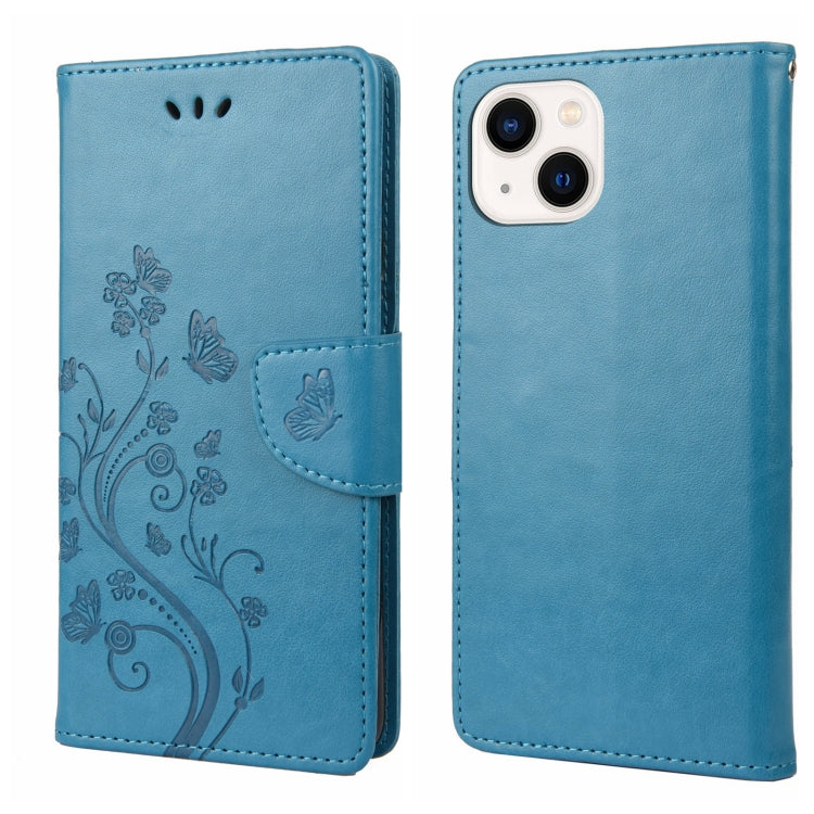 Schmetterlingsblumenmuster Flip-Leder-Handyhülle, für iPhone 14, für iPhone 14 Plus, für iPhone 14 Pro