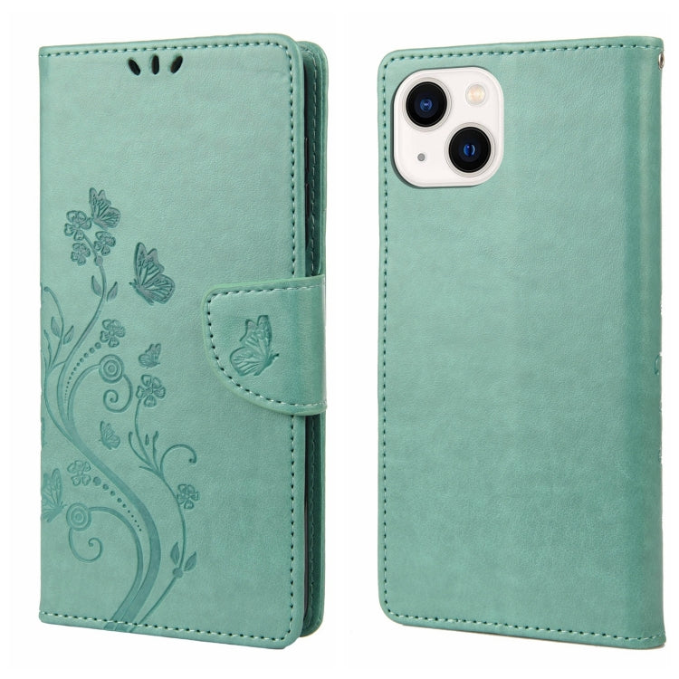 Schmetterlingsblumenmuster Flip-Leder-Handyhülle, für iPhone 14, für iPhone 14 Plus, für iPhone 14 Pro