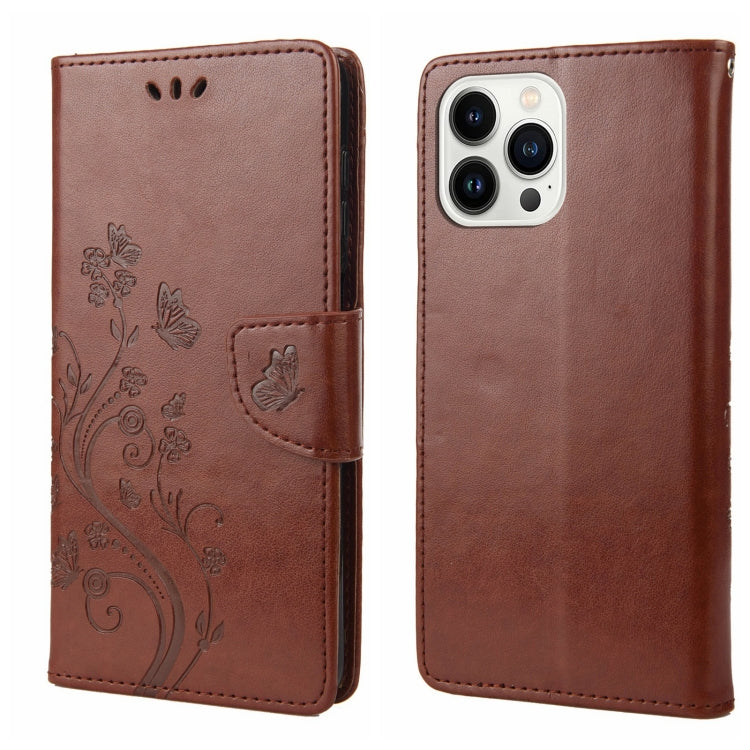 Schmetterlingsblumenmuster Flip-Leder-Handyhülle, für iPhone 14, für iPhone 14 Plus, für iPhone 14 Pro