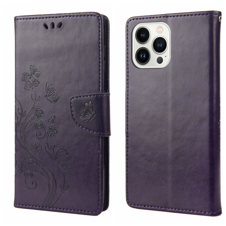 Schmetterlingsblumenmuster Flip-Leder-Handyhülle, für iPhone 14, für iPhone 14 Plus, für iPhone 14 Pro
