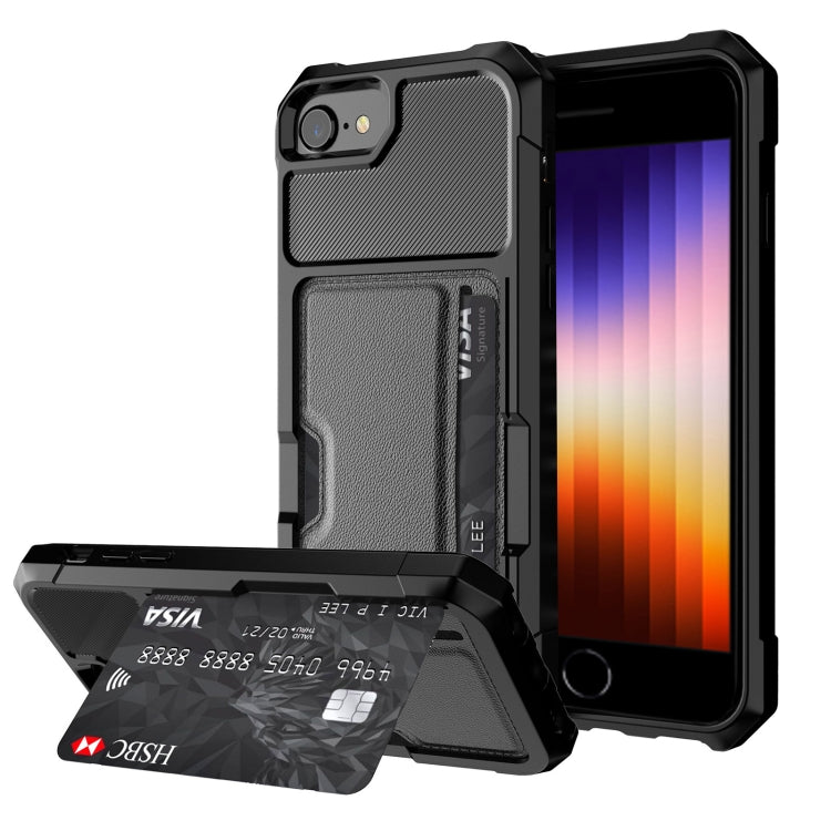 ZM02 Card Slot Wallet Phone Case – Compatible with iPhone SE 2022/2020, 8, 7, XS, XR, XS Max, 11, 11 Pro, 11 Pro Max