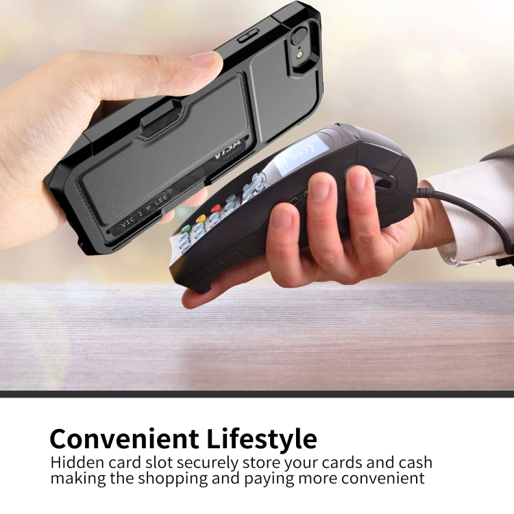ZM02 Card Slot Wallet Phone Case – Compatible with iPhone SE 2022/2020, 8, 7, XS, XR, XS Max, 11, 11 Pro, 11 Pro Max