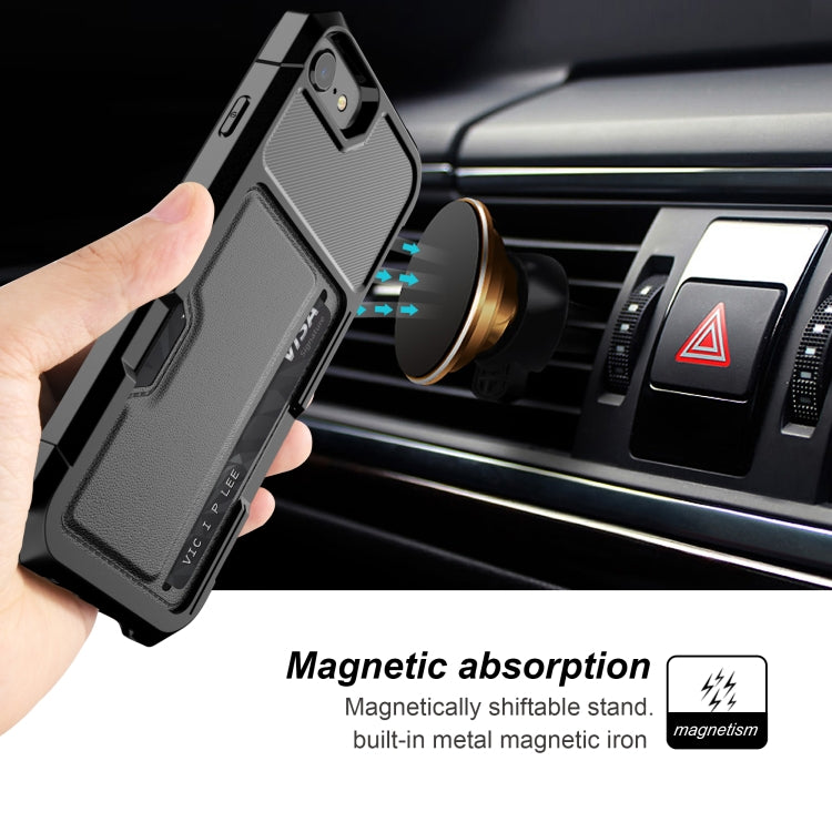 ZM02 Card Slot Wallet Phone Case – Compatible with iPhone SE 2022/2020, 8, 7, XS, XR, XS Max, 11, 11 Pro, 11 Pro Max