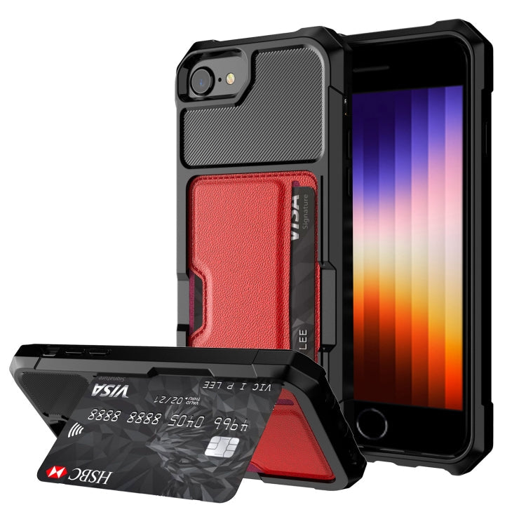 ZM02 Card Slot Wallet Phone Case – Compatible with iPhone SE 2022/2020, 8, 7, XS, XR, XS Max, 11, 11 Pro, 11 Pro Max