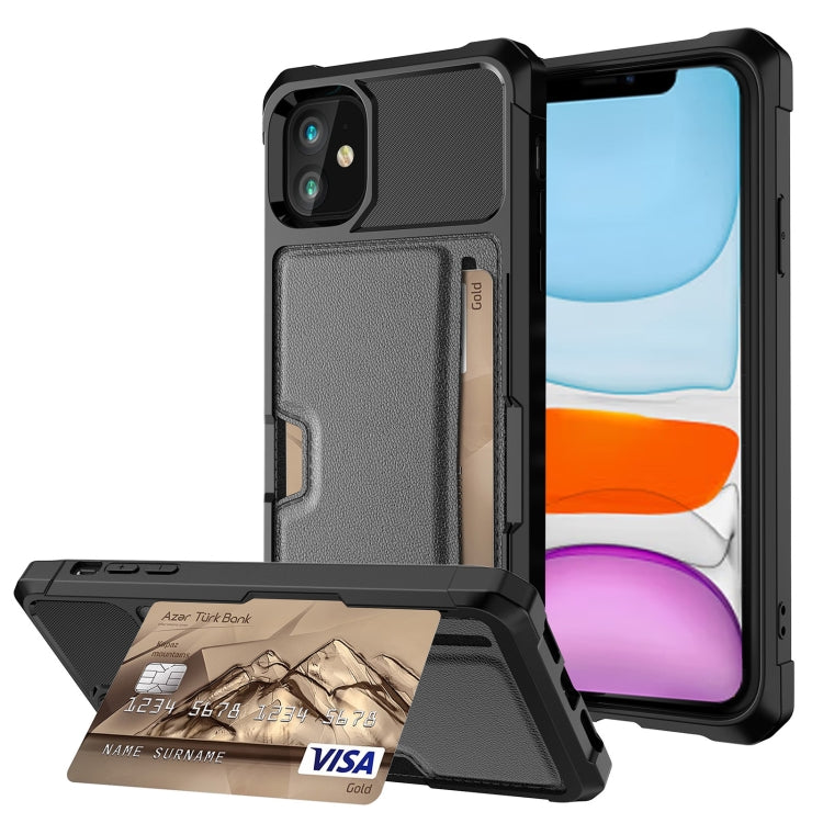 ZM02 Card Slot Wallet Phone Case – Compatible with iPhone SE 2022/2020, 8, 7, XS, XR, XS Max, 11, 11 Pro, 11 Pro Max