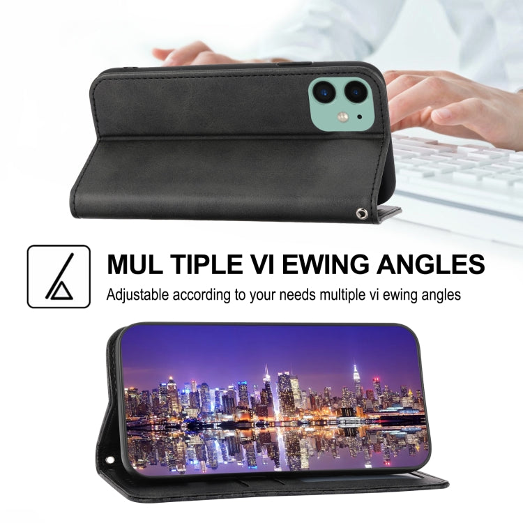 Handyhülle aus Leder mit Würfelgitter-Kalbstextur und Magnetverschluss, für iPhone 12 mini, für iPhone 12 / 12 Pro, für iPhone 12 Pro Max, für iPhone 11