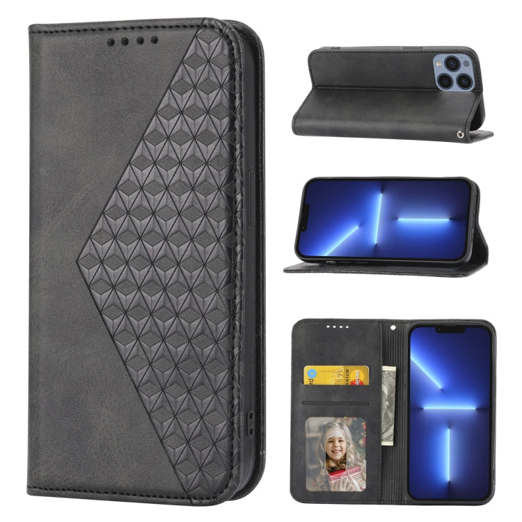 Handyhülle aus Leder mit Würfelgitter-Kalbstextur und Magnetverschluss, für iPhone 12 mini, für iPhone 12 / 12 Pro, für iPhone 12 Pro Max, für iPhone 11