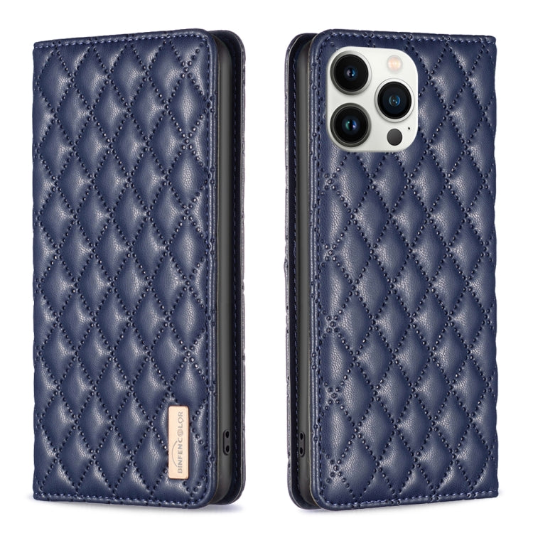 Diamond Lattice Magnetic Leather Flip Case – iPhone 13 Pro Max / 13 Pro / 13 / 12 Pro Max