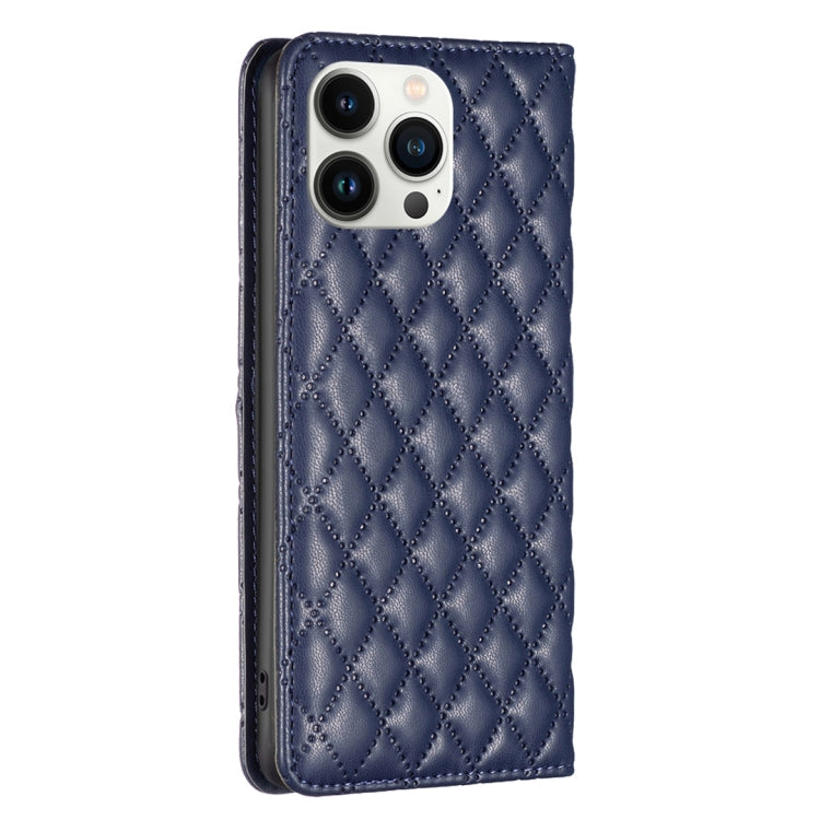 Diamond Lattice Magnetic Leather Flip Case – iPhone 13 Pro Max / 13 Pro / 13 / 12 Pro Max