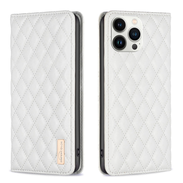 Diamond Lattice Magnetic Leather Flip Case – iPhone 13 Pro Max / 13 Pro / 13 / 12 Pro Max