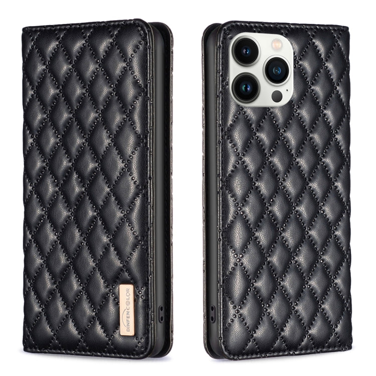 Diamond Lattice Magnetic Leather Flip Case – iPhone 13 Pro Max / 13 Pro / 13 / 12 Pro Max