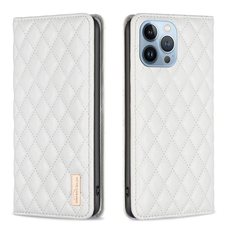 Diamond Lattice Magnetic Leather Flip Case – iPhone 13 Pro Max / 13 Pro / 13 / 12 Pro Max