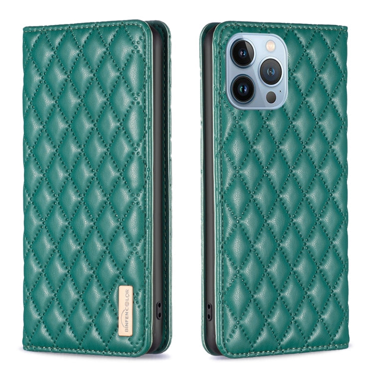 Diamond Lattice Magnetic Leather Flip Case – iPhone 13 Pro Max / 13 Pro / 13 / 12 Pro Max