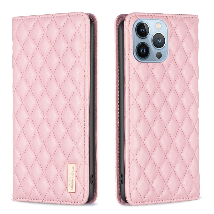 Diamond Lattice Magnetic Leather Flip Case – iPhone 13 Pro Max / 13 Pro / 13 / 12 Pro Max