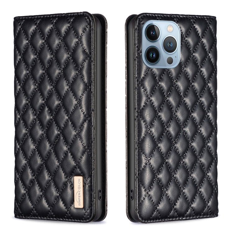 Diamond Lattice Magnetic Leather Flip Case – iPhone 13 Pro Max / 13 Pro / 13 / 12 Pro Max