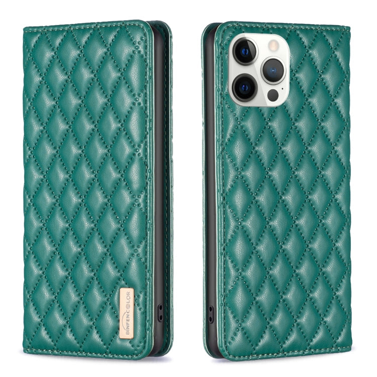 Diamond Lattice Magnetic Leather Flip Case – iPhone 13 Pro Max / 13 Pro / 13 / 12 Pro Max