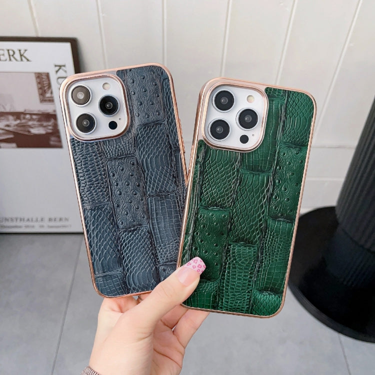 Nano-galvanisierte Mahjong-Textur-Leder-Handyhülle, für iPhone 13 Pro Max, für iPhone 13 Pro, für iPhone 14 Pro Max, für iPhone 14 Pro, für Samsung Galaxy A13 4G, für Samsung Galaxy A23 4G/A23 5G