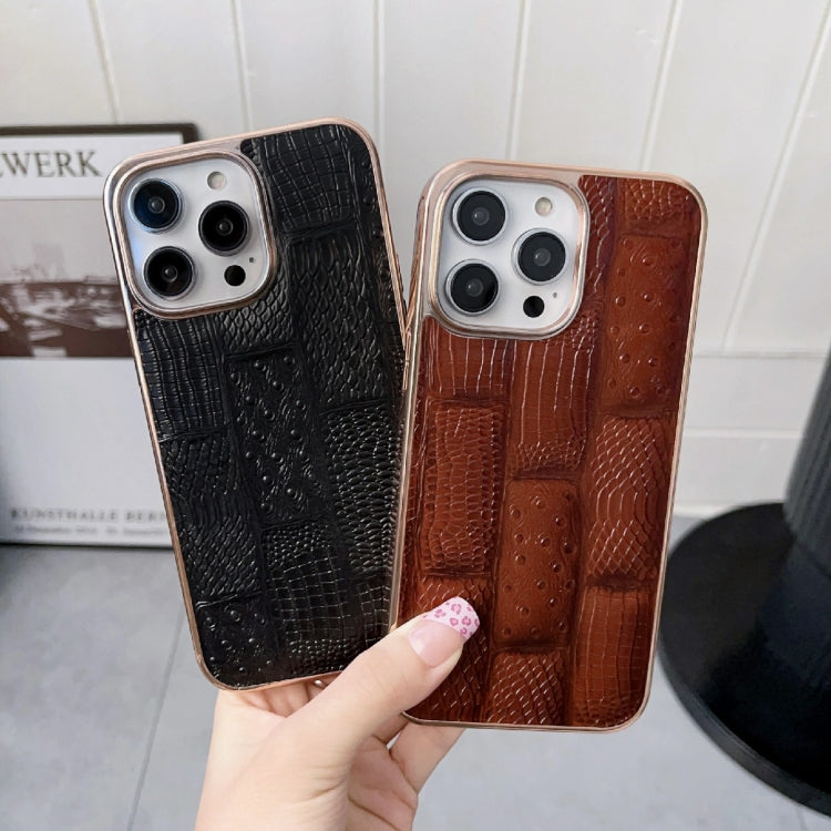 Nano-galvanisierte Mahjong-Textur-Leder-Handyhülle, für iPhone 13 Pro Max, für iPhone 13 Pro, für iPhone 14 Pro Max, für iPhone 14 Pro, für Samsung Galaxy A13 4G, für Samsung Galaxy A23 4G/A23 5G