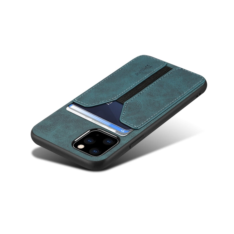 Funda de teléfono con tapa trasera de PU y tarjeta elástica Denior DV, para iPhone 11 Pro, para iPhone 11 Pro Max, para iPhone X / XS, para iPhone XR, para iPhone XS Max, para iPhone SE 2022 / SE 2020 / 7 / 8
