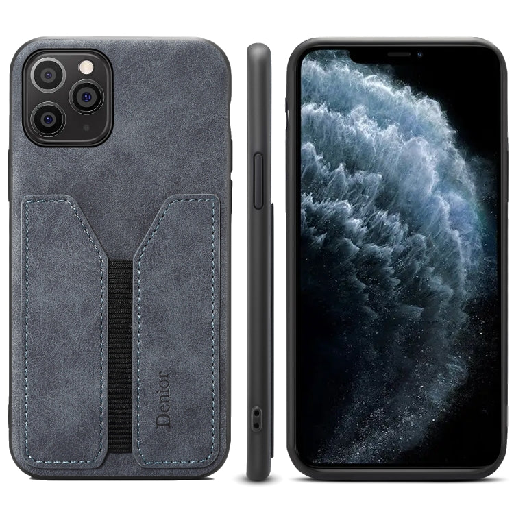 Funda de teléfono con tapa trasera de PU y tarjeta elástica Denior DV, para iPhone 11 Pro, para iPhone 11 Pro Max, para iPhone X / XS, para iPhone XR, para iPhone XS Max, para iPhone SE 2022 / SE 2020 / 7 / 8