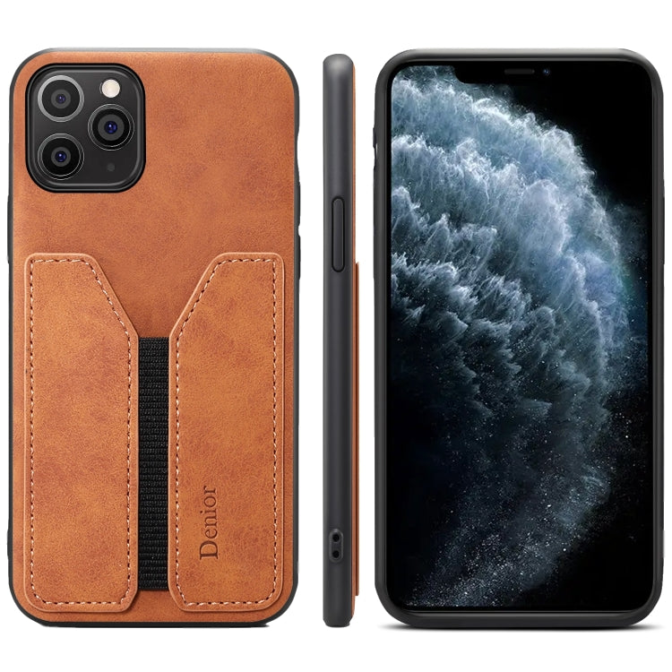 Funda de teléfono con tapa trasera de PU y tarjeta elástica Denior DV, para iPhone 11 Pro, para iPhone 11 Pro Max, para iPhone X / XS, para iPhone XR, para iPhone XS Max, para iPhone SE 2022 / SE 2020 / 7 / 8
