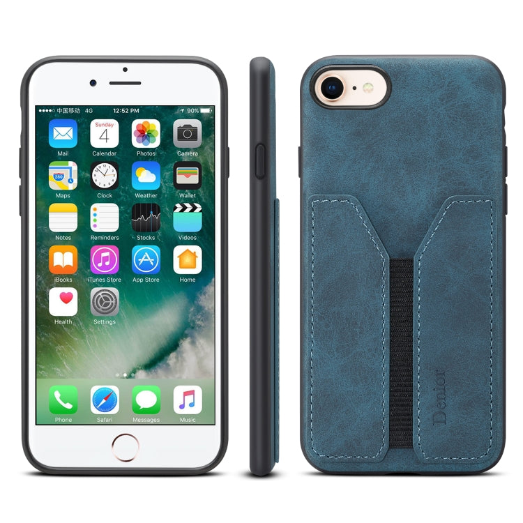 Funda de teléfono con tapa trasera de PU y tarjeta elástica Denior DV, para iPhone 11 Pro, para iPhone 11 Pro Max, para iPhone X / XS, para iPhone XR, para iPhone XS Max, para iPhone SE 2022 / SE 2020 / 7 / 8