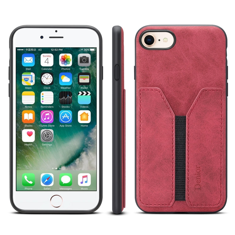 Funda de teléfono con tapa trasera de PU y tarjeta elástica Denior DV, para iPhone 11 Pro, para iPhone 11 Pro Max, para iPhone X / XS, para iPhone XR, para iPhone XS Max, para iPhone SE 2022 / SE 2020 / 7 / 8