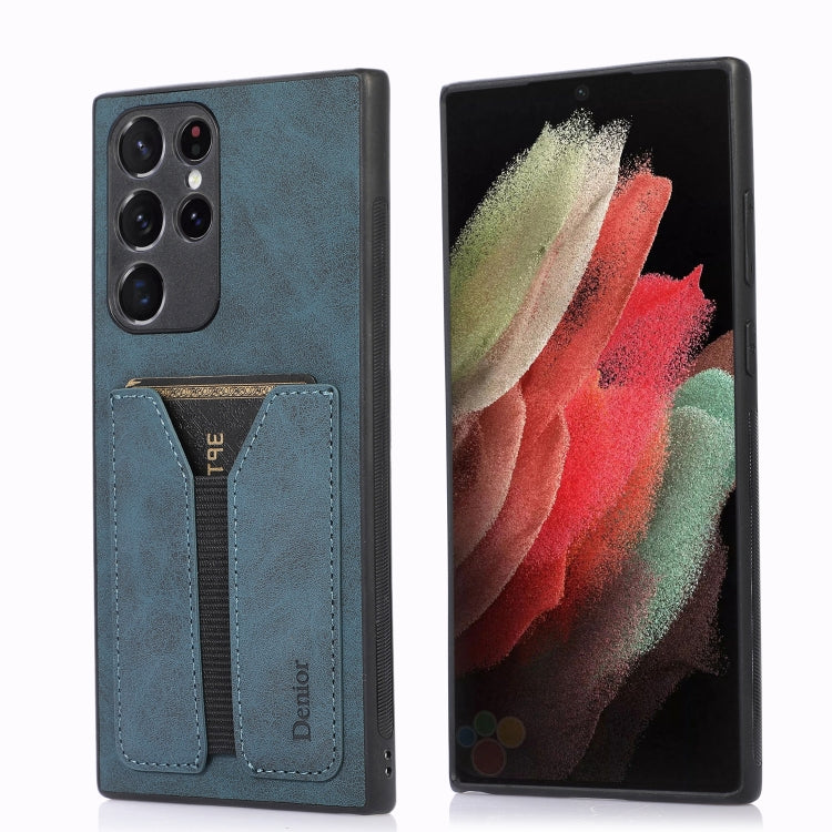 Denior DV Elastic Card PU Back Cover Handyhülle, für Samsung Galaxy S22 5G, für Samsung Galaxy S22+ 5G, für Samsung Galaxy S22 Ultra 5G, für Samsung Galaxy S21 5G, für Samsung Galaxy S21+ 5G, für Samsung Galaxy S21 Ultra 5G