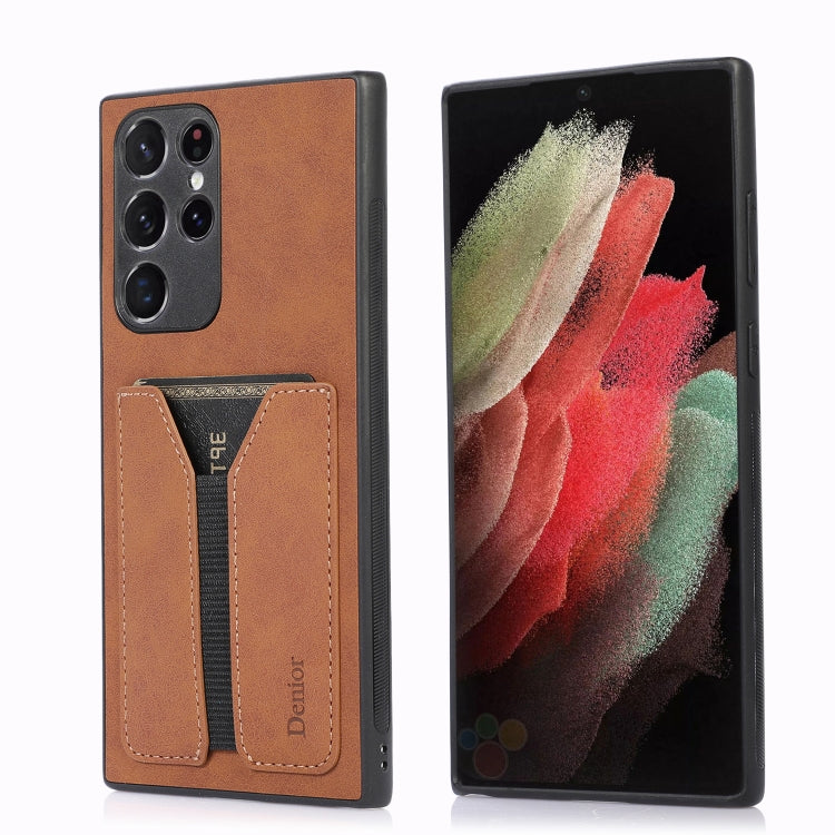 Denior DV Elastic Card PU Back Cover Handyhülle, für Samsung Galaxy S22 5G, für Samsung Galaxy S22+ 5G, für Samsung Galaxy S22 Ultra 5G, für Samsung Galaxy S21 5G, für Samsung Galaxy S21+ 5G, für Samsung Galaxy S21 Ultra 5G