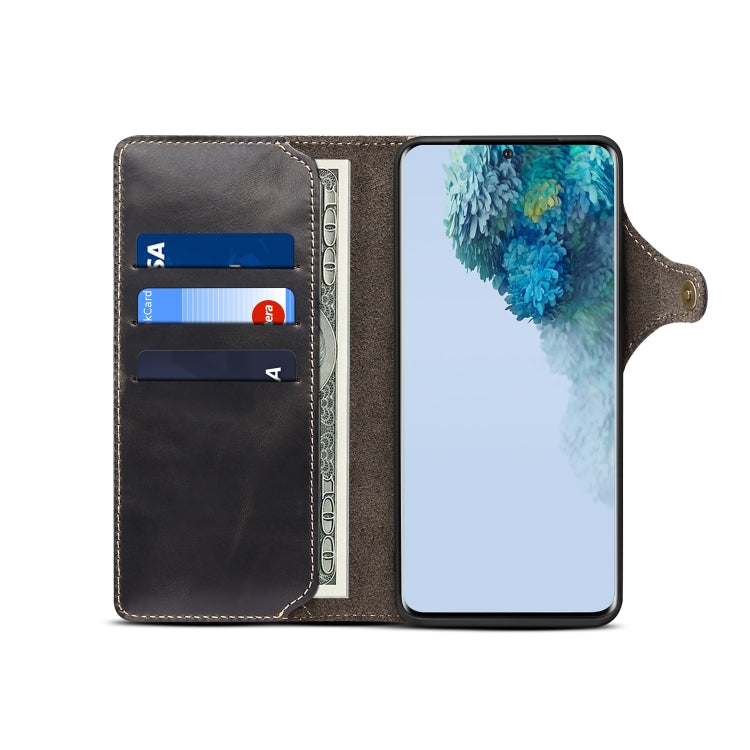Denior Oil Wax Genuine Leather Magnetic Wallet Case – Samsung Galaxy S20 / S21 / Note20 Series