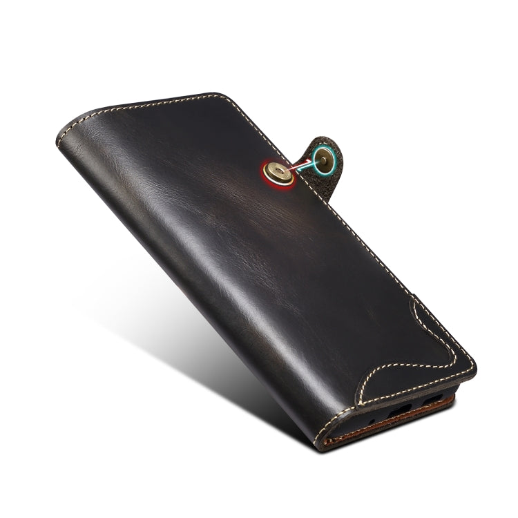 Denior Oil Wax Genuine Leather Magnetic Wallet Case – Samsung Galaxy S20 / S21 / Note20 Series