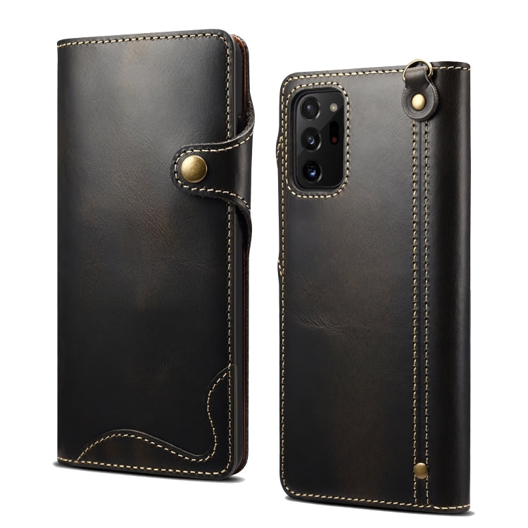 Denior Oil Wax Genuine Leather Magnetic Wallet Case – Samsung Galaxy S20 / S21 / Note20 Series