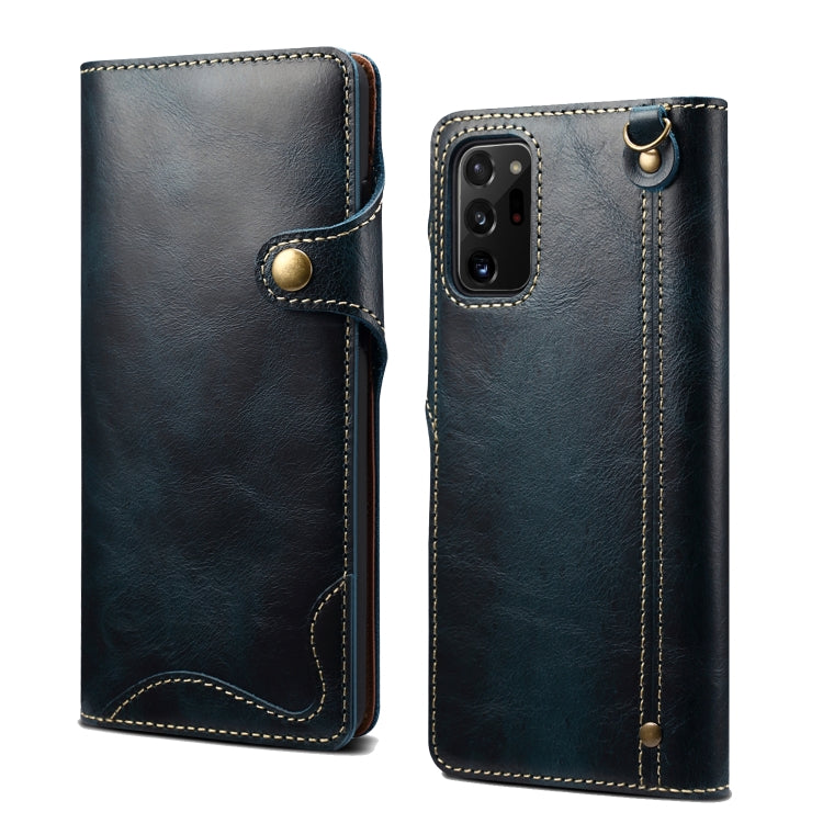 Denior Oil Wax Genuine Leather Magnetic Wallet Case – Samsung Galaxy S20 / S21 / Note20 Series