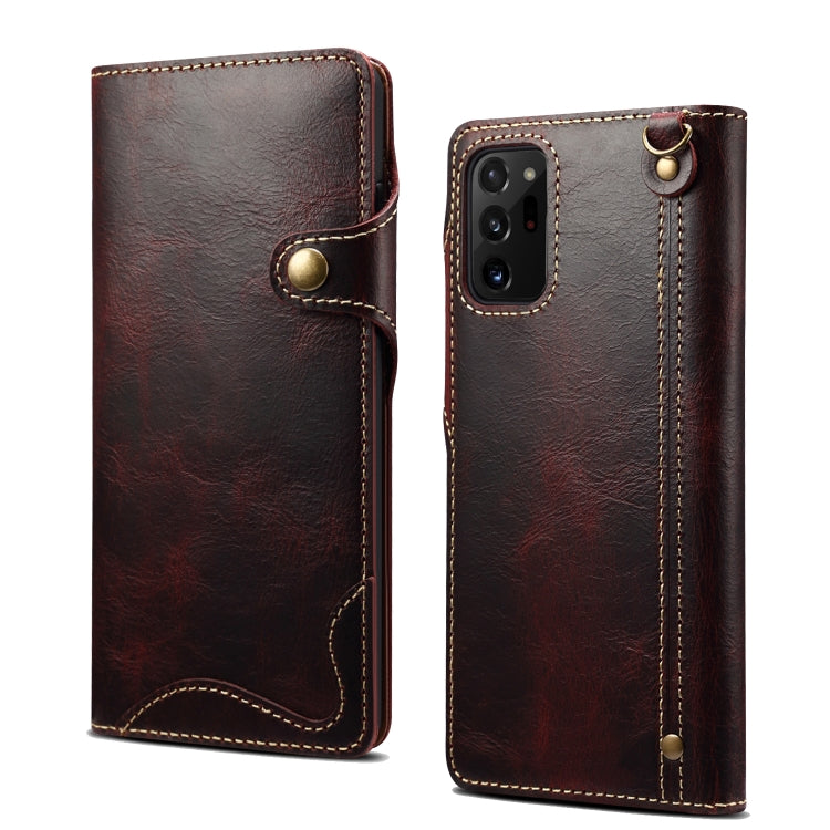 Denior Oil Wax Genuine Leather Magnetic Wallet Case – Samsung Galaxy S20 / S21 / Note20 Series