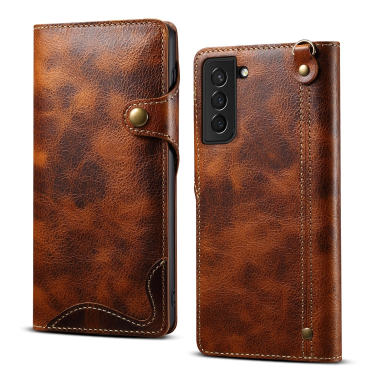 Denior Oil Wax Genuine Leather Magnetic Wallet Case – Samsung Galaxy S20 / S21 / Note20 Series