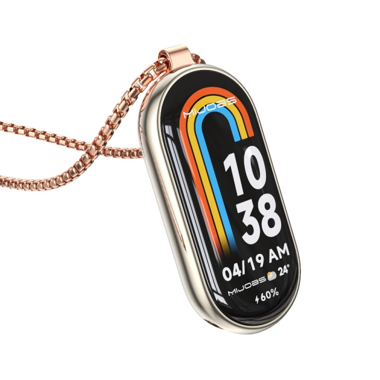 Mijobs Stainless Steel Watch Necklace Pendant for Xiaomi Smart Band 8, 9 & 10