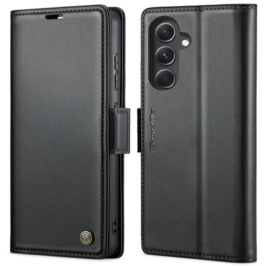 CaseMe 023 RFID Blocking Wallet Case – Samsung Galaxy S23 FE / A14 / A24 / A34 | Litchi Leather with Stand