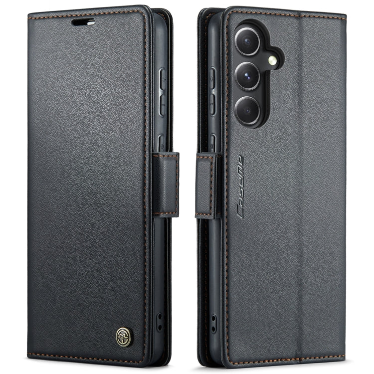 CaseMe 023 RFID Blocking Wallet Case – Samsung Galaxy S23 FE / A14 / A24 / A34 | Litchi Leather with Stand