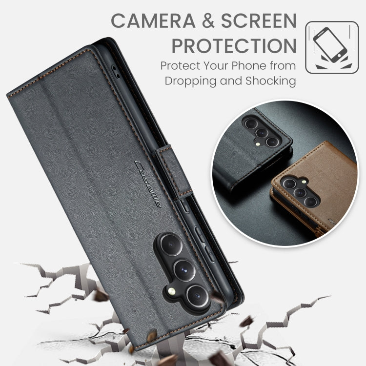 CaseMe 023 RFID Blocking Wallet Case – Samsung Galaxy S23 FE / A14 / A24 / A34 | Litchi Leather with Stand