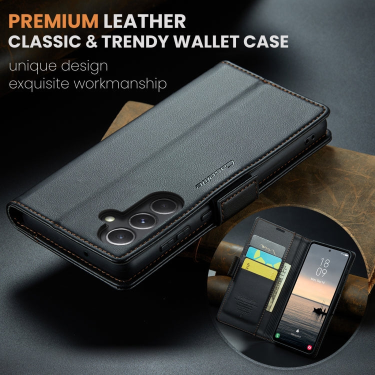 CaseMe 023 RFID Blocking Wallet Case – Samsung Galaxy S23 FE / A14 / A24 / A34 | Litchi Leather with Stand