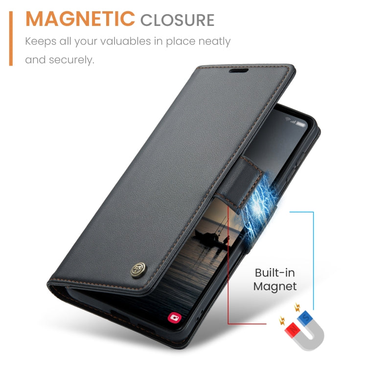 CaseMe 023 RFID Blocking Wallet Case – Samsung Galaxy S23 FE / A14 / A24 / A34 | Litchi Leather with Stand
