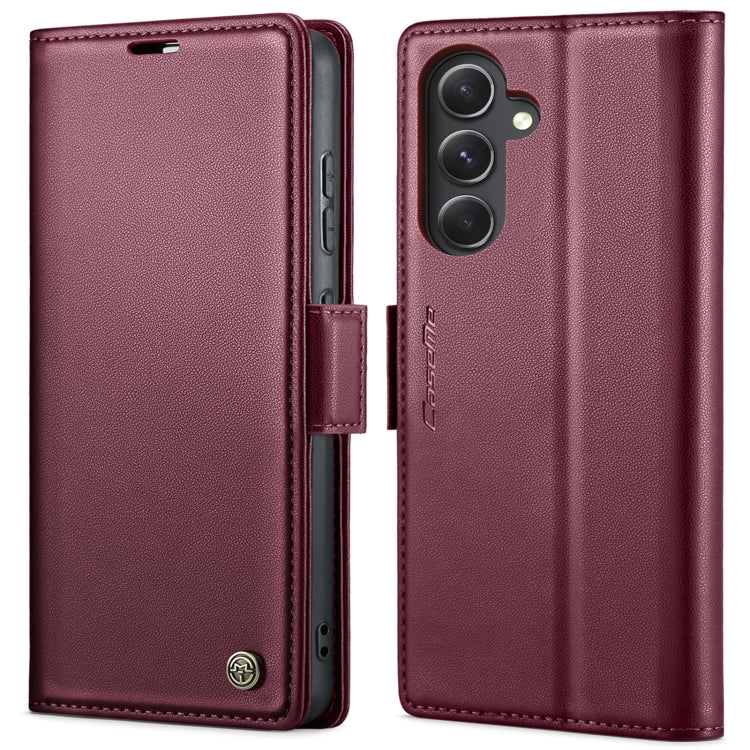 CaseMe 023 RFID Blocking Wallet Case – Samsung Galaxy S23 FE / A14 / A24 / A34 | Litchi Leather with Stand