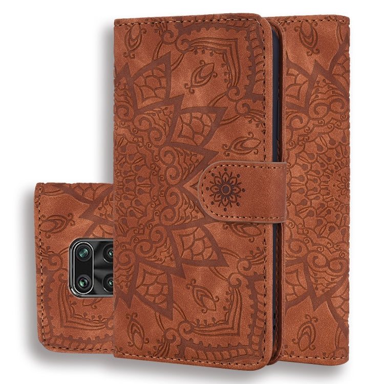 Embossed Sunflower Flip Wallet Case with Card Slots & Holder for Xiaomi & Huawei