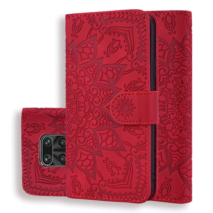Embossed Sunflower Flip Wallet Case with Card Slots & Holder for Xiaomi & Huawei