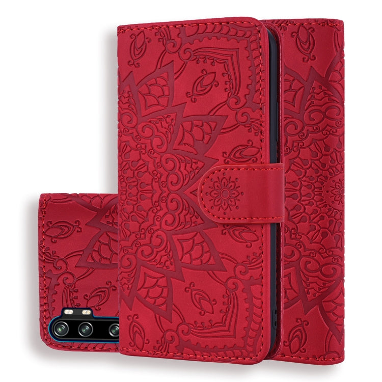 Embossed Sunflower Flip Wallet Case with Card Slots & Holder for Xiaomi & Huawei