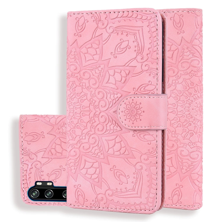 Embossed Sunflower Flip Wallet Case with Card Slots & Holder for Xiaomi & Huawei