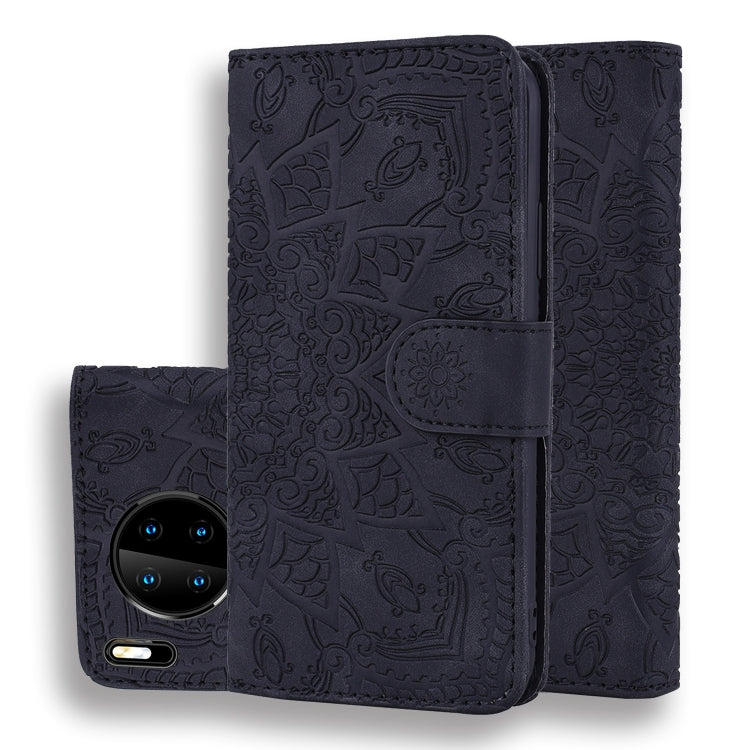 Embossed Sunflower Flip Wallet Case with Card Slots & Holder for Xiaomi & Huawei