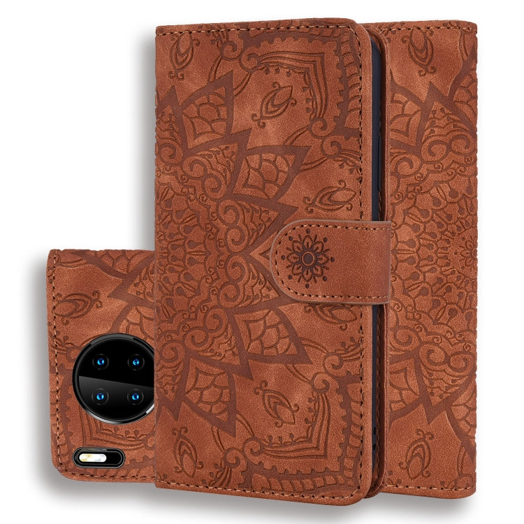 Embossed Sunflower Flip Wallet Case with Card Slots & Holder for Xiaomi & Huawei