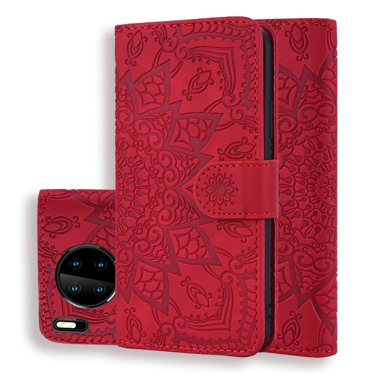 Embossed Sunflower Flip Wallet Case with Card Slots & Holder for Xiaomi & Huawei