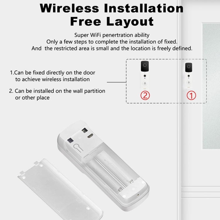 T30 Tuya Smart WLAN Video-Türklingel mit Akku, unterstützt Zwei-Wege-Intercom und Nachtsicht, T30 mit Dingdong
